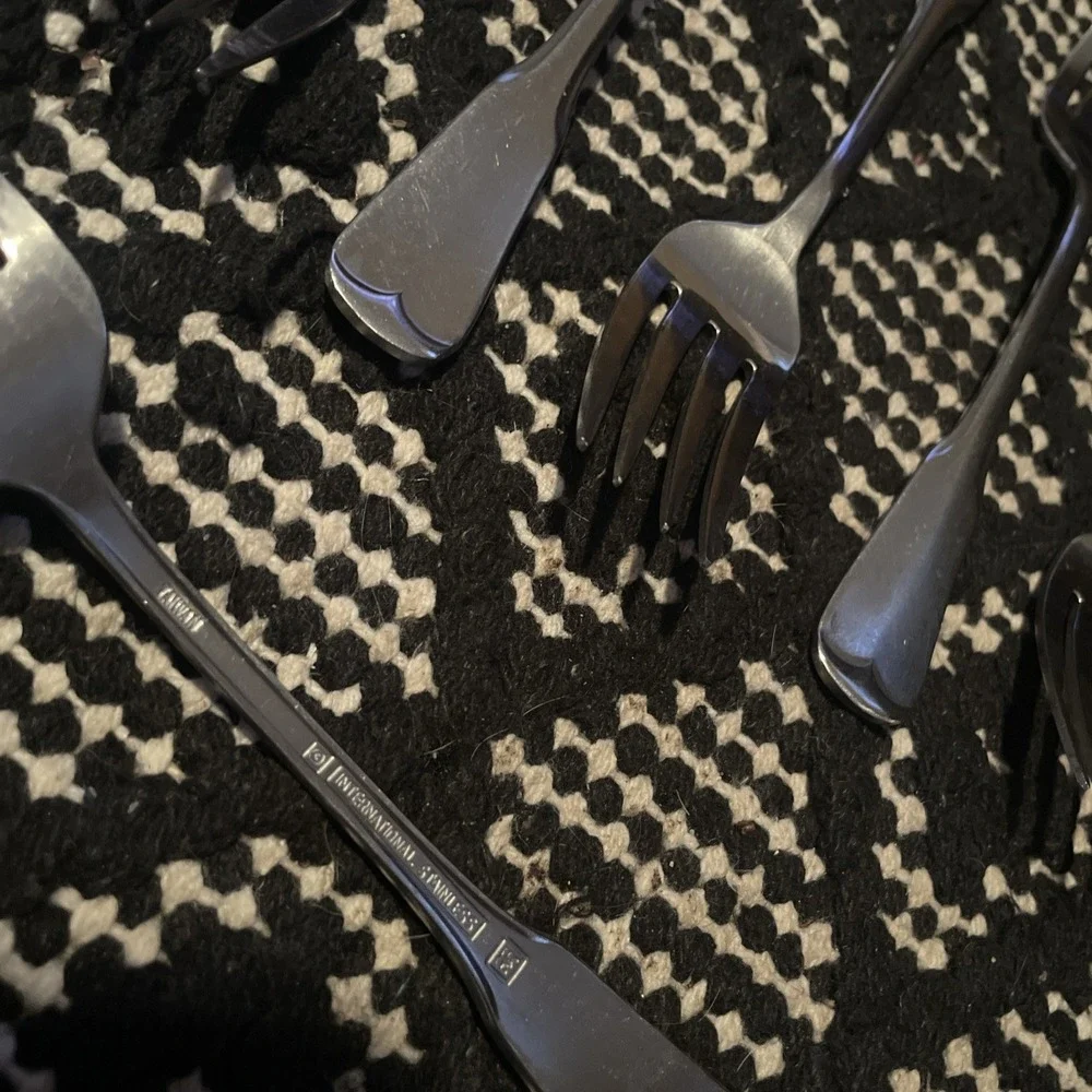 Plymouth Rock Oneida‎ Dessert/Salad Stainless Silverware Flatware Lot of 6